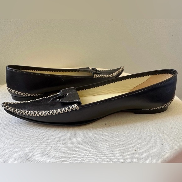 Tod's Shoes - TOD'S Pointed Tu Flat Pumps, black leather shoes made in Italy. 37.5